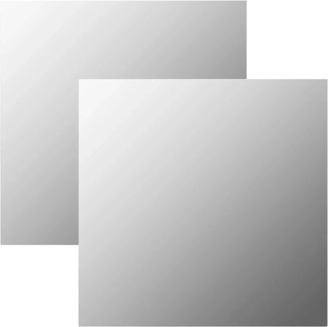 vidaXL Wandspiegel Set aus 2 Stück, quadratisch, Glas, Silber, B/H: 50 x 50 cm - Bild 1