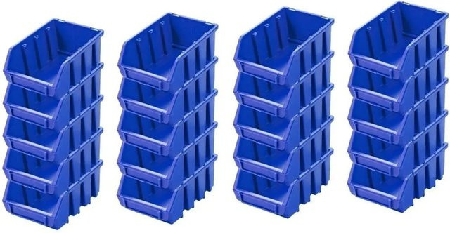 PROREGAL SuperSparSet mit 20 Sichtlagerboxen aus Polypropylen in Blau, H x B x T: 7,5 x 11,6 x 16,1 cm - Bild 1