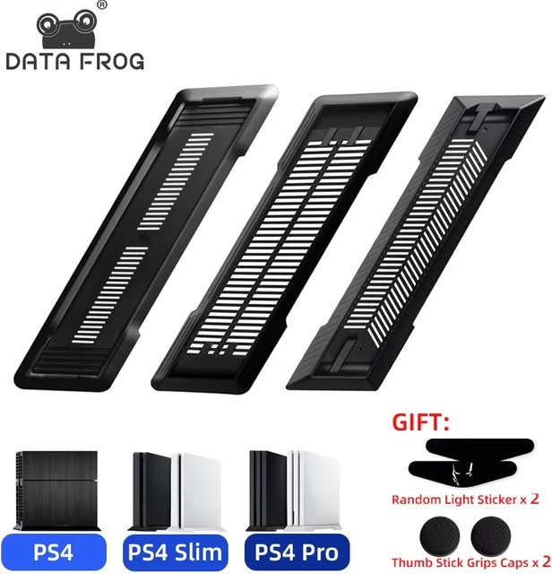 DATA FROG Rutschfeste Kühlhalterung in Schwarz als vertikaler Dock-Ständer für PS4, PS4 Pro und PS4 Slim - Bild 1