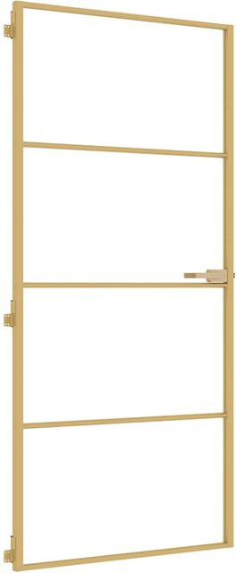 Yiwydaa Innentür Schlank in Gold aus Aluminium und Sicherheitsglas B/H: 93 x 201,5 cm - Bild 1