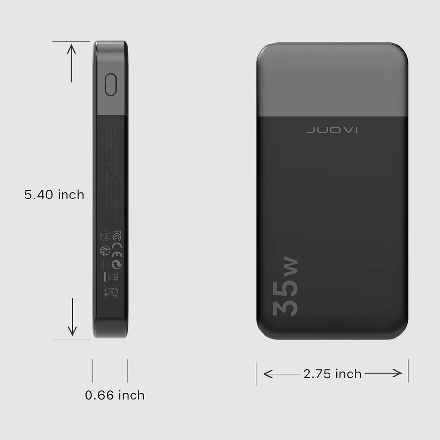 JUOVI Powerbank 10000mAh mit 35W Superschnellladefunktion als tragbares Ladegerät in Schwarz oder Grün - Bild 5