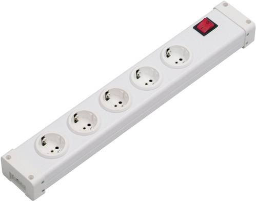 Ehmann Vario Combi 5fach Steckdosen-Modul mit Schalter in Weiß für die Hutschiene - Bild 1