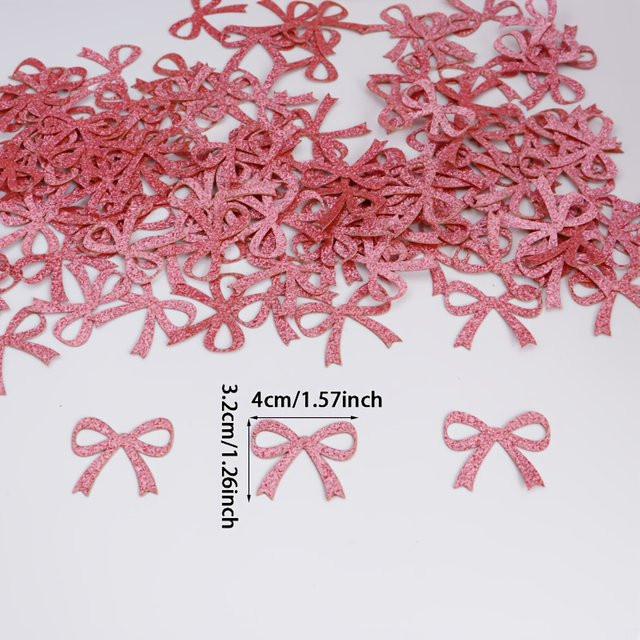 100 Stück Herz-Konfetti in Rosa und Weiß mit Glitzer-Effekt für deine Party-Dekoration - Bild 1