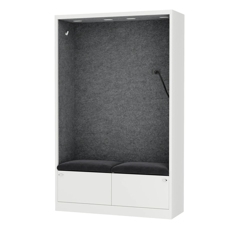 JAN NOWAK Büroschrank SALLY MentalBox mit Gesprächsplatz und Akustik-Ruhezone in Dark Graphite und Weiß - Bild 2