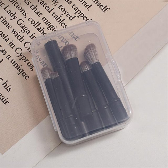 NATAWA Make-up-Pinsel-Set, 6-teilig, schwarz, mit Box - Bild 1