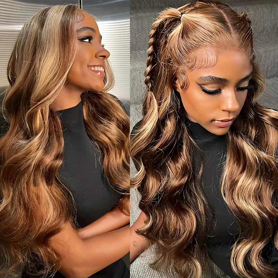 Fuduete Echthaar Perücke, Body Wave, Ombre, 46 Zoll, Damen - Bild 7