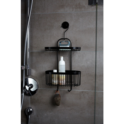 Wenko Bad-Caddy Classic Plus Wandregal aus Edelstahl in Schwarz, B: 26,5 cm, H: 47 cm, T: 12,5 cm - Bild 4