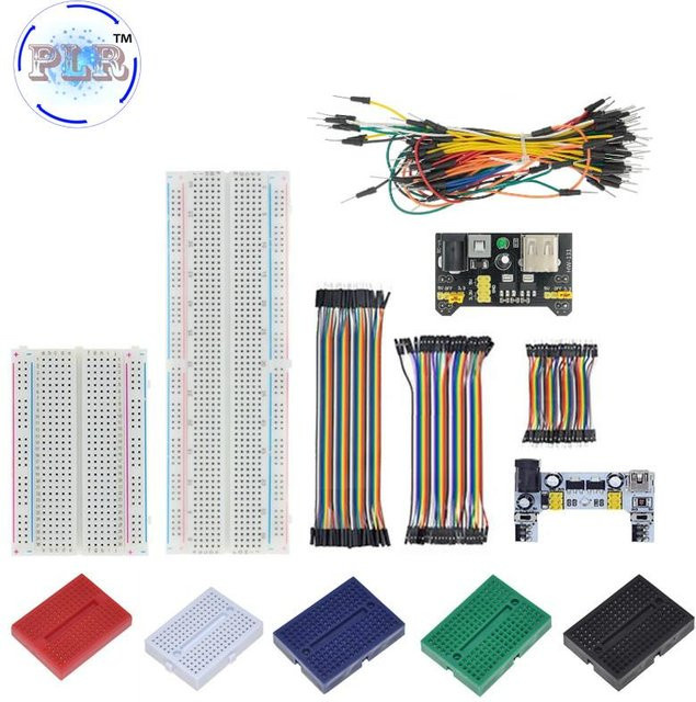 PLR MB-102 Solderless Breadboard für Arduino und DIY-Projekte, 830 Kontakte, Schwarz und Mehrfarbig - Bild 1