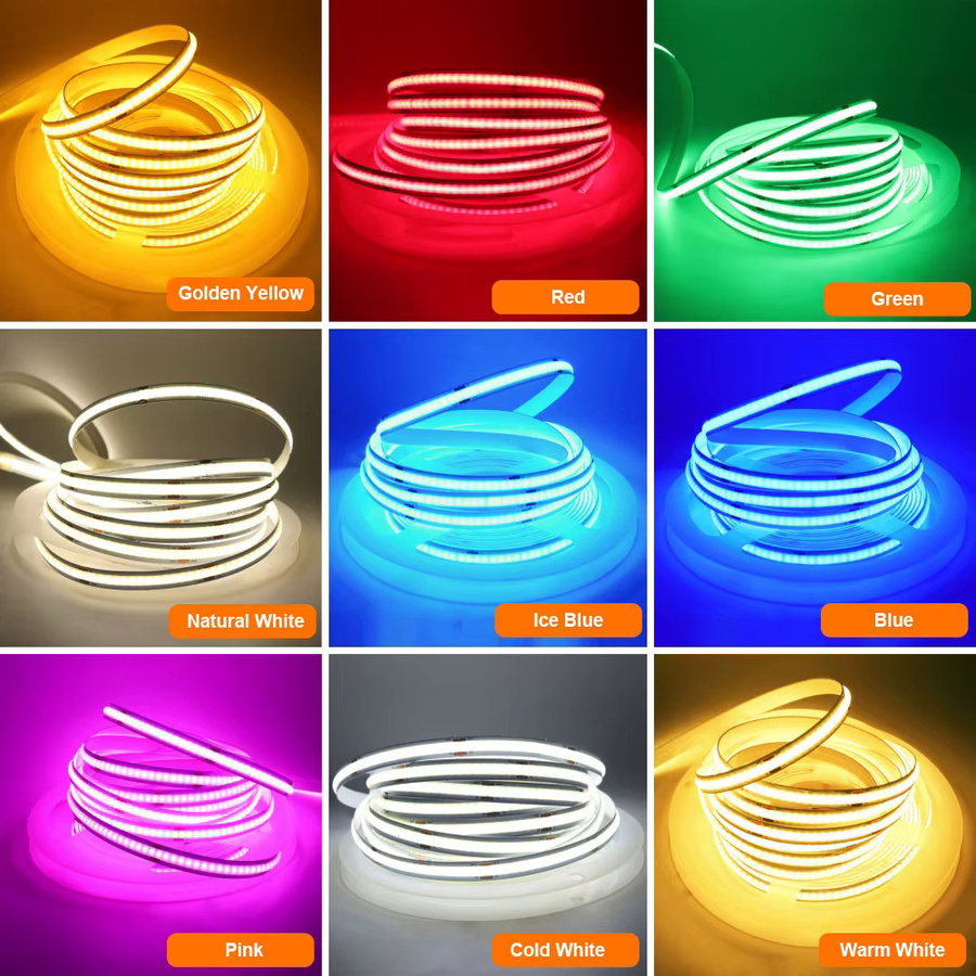 HAGAHA COB LED-Lichtleiste 5V mit 320 LEDs, batteriebetrieben, hochdichte Flex-Lampe in Blau, Rot, Grün, Pink oder Multicolour - Bild 3