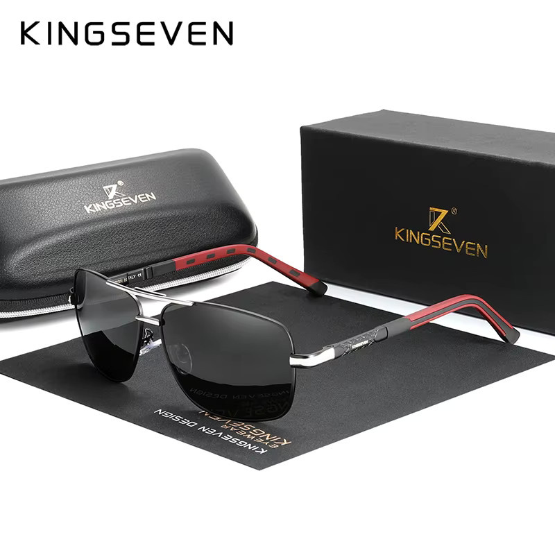 Kingseven Sonnenbrille Aviator, Aluminium, Vollrand, polarisiert, Unisex - Bild 2