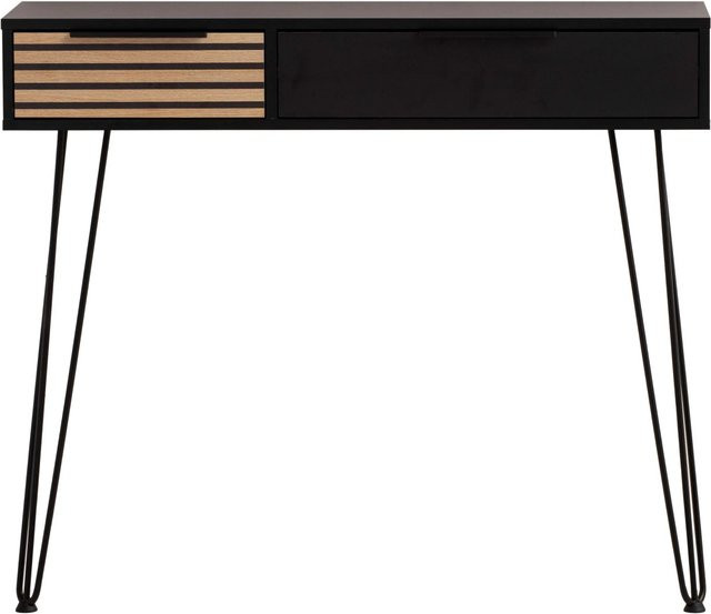 Schildmeyer Konsolentisch Hank modern in Braun-Schwarz mit Akustikpaneel-Dekor, B/H/T: 103,7 x 87,9 x 32 cm - Bild 1