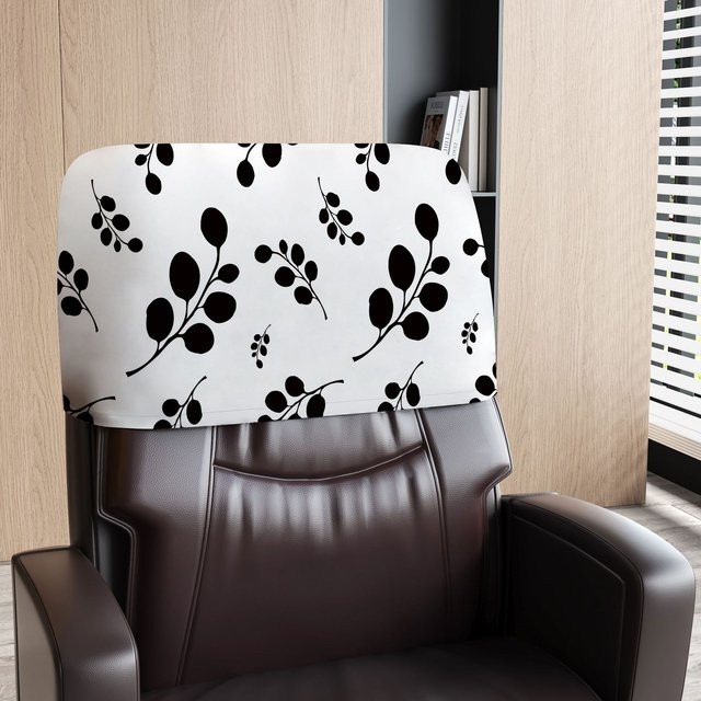 Yiran Furniture Universeller Stuhlbezug mit floralem Muster in Schwarz-Weiß für Büro und Massage Liegen - Bild 1