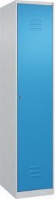 C+P Spind Classic PLUS Garderobenschrank mit 1 Abteil und Zylinderschloss, Farbe: Lichtgrau/Lichtblau/Blau, H x B x T: 185 x 40 x 50 cm - Bild 1