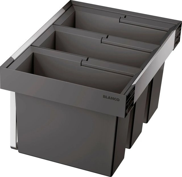 Blanco Abfallsammler Flexon-ii Low 60/3 in Anthrazit und Grau mit 3 Fächern, B/T/H: 60,0 x 40,0 x 32,5 cm - Bild 1