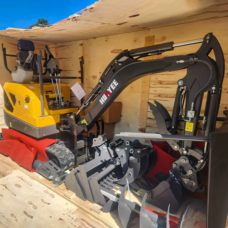 Huayee Mini-Bagger 1,8 Tonnen Multifunktionaler Diesel-Mikrobagger als kleiner Raupenbagger in Gelb - Bild 3