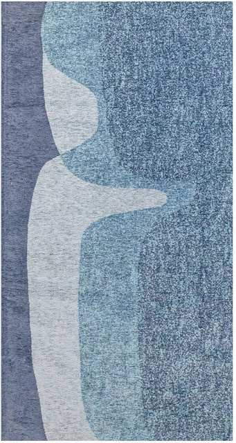 Lola&Moi Teppich Clear Sky in Blau mit geometrischem Vintage-Design, Breite: 80 cm, Tiefe: 150 cm - Bild 1