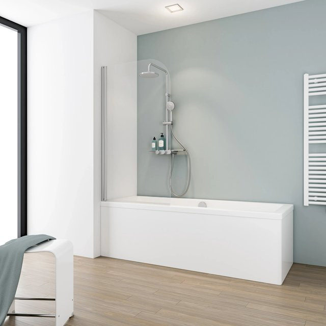 Schulte Badewannenaufsatz aus Echtglas, 1-teilig, transparent, B/H: 80 x 140 cm - Bild 1