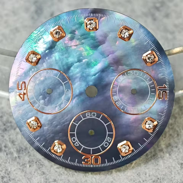 OUMASHI Chronographen-Zifferblatt, Perlmutt, Quarzwerk, 29,5 mm - Bild 1