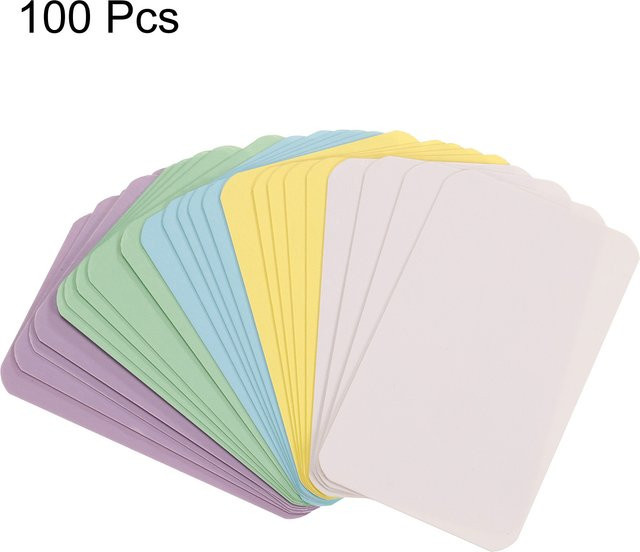 100 Stück Kraftpapier-Karten blanko in Braun und Multicolour, B/H/D: 90 x 54 x 0,3 mm - Bild 1