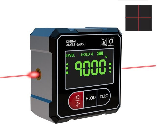 ETOPOO Digitaler Mini-Messneigungsmesser mit Magnet und Laser-Wasserwaage in Grau - Bild 1