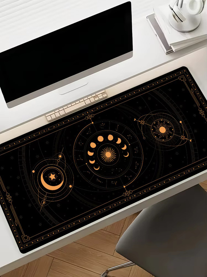 Art C Celestial Oracle Mauspad in Schwarz, rutschfeste Gamer-Computermatte für Schreibtisch und Laptop - Bild 7