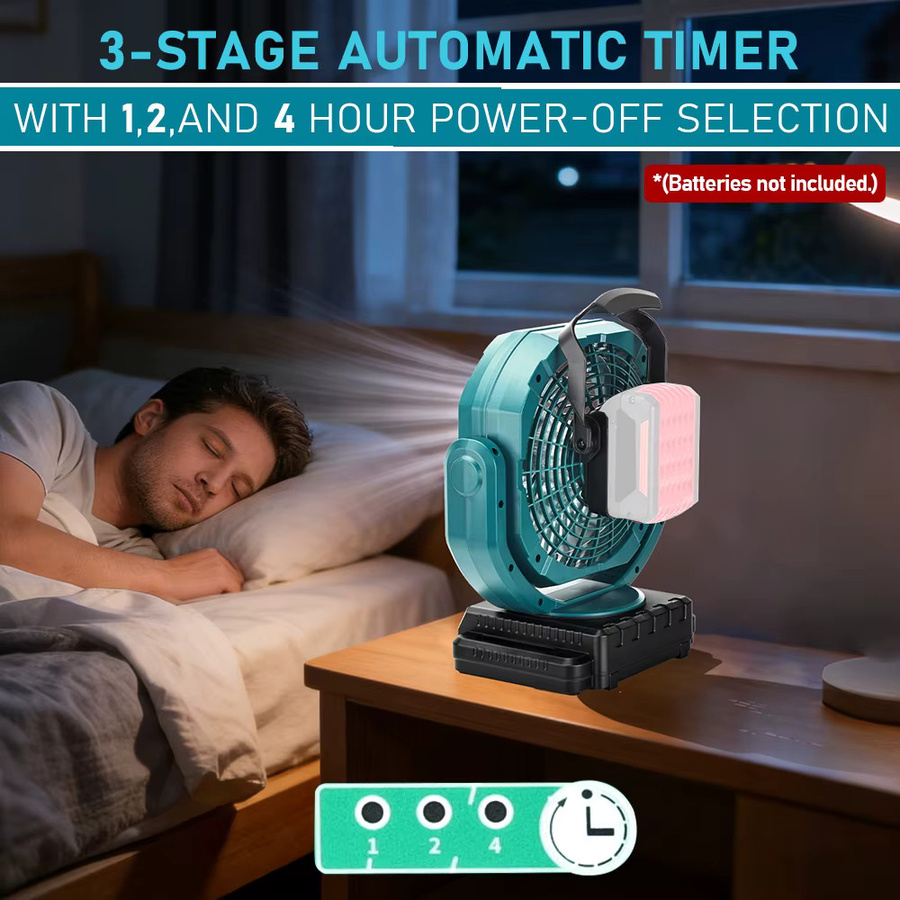 Bosch Kabelloser Oszillationsventilator für 18V Akku, 3-Gang Baustellen- und Campingventilator in Türkis - Bild 6