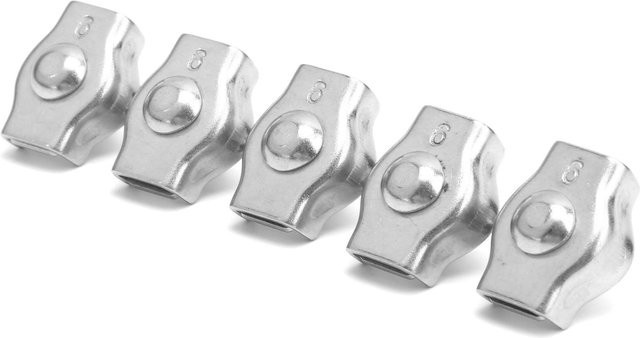 5er Set Simplex Seilklemmen aus Edelstahl in Silber für Marinebeschläge und Forstmaschinen, Durchmesser: 6 mm - Bild 1
