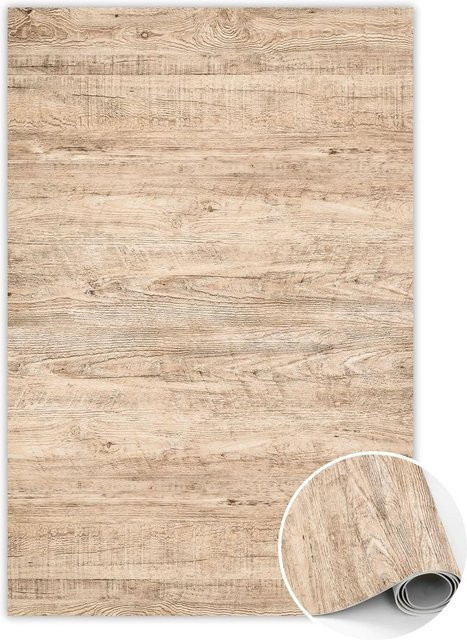 Tulup Vinyl Teppich in Holzoptik, Braun/Beige, Rechteckig, B/T: 80 x 120 cm - Bild 1
