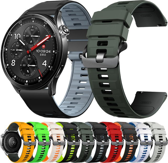 Uhrenarmband Silikon, 22 mm, Schwarz, Unisex - Bild 1