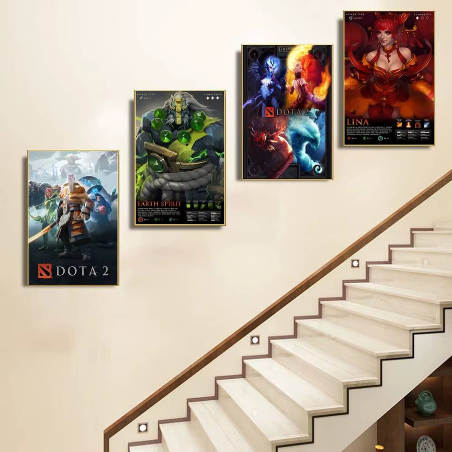 DOTA 2 Wandkunst-Aufkleber, wasserfestes Poster in Mehrfarben, rechteckiger Wandaufkleber für Wohnzimmer oder Bar - Bild 5
