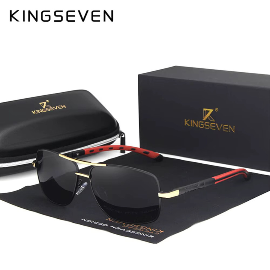 KINGSEVEN Sonnenbrille Aviator, Rechteck, Metall, polarisiert, Herren - Bild 2
