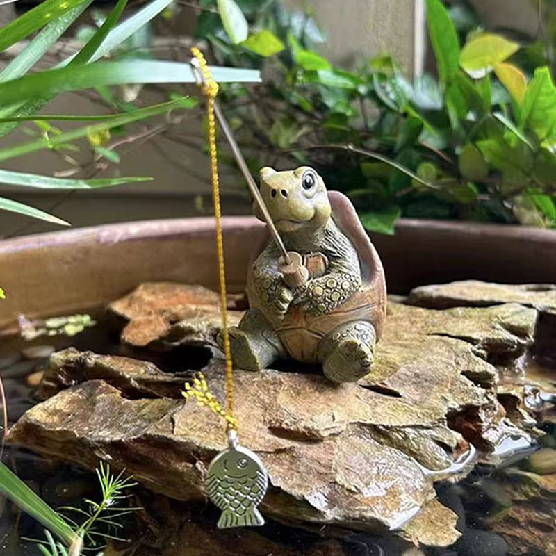 JETTING Schildkröten Statue aus Kunstharz in Braun als dekorative Tierfigur für Garten und Zuhause - Bild 2