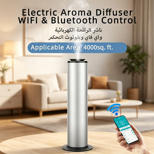 Namste Aroma-Diffusor mit WLAN und Bluetooth, Elektrische Aromatherapie-Maschine in Silber, 500 ml - Bild 1
