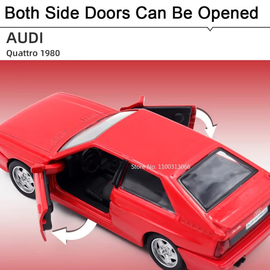 MAKEDA Audi Quattro 1980, Spielzeugdruckguss, 1:36, Metall, Sportwagen - Bild 1