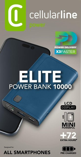 CellularLine Power Bank Elite 10000 PD Blue - Bild 1