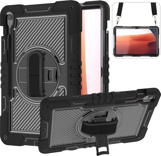 Stoßfeste Kinder Armor Case Hülle für Samsung Galaxy Tab S10 FE Plus 13,1 Zoll SM-X620 SM-X626B in Schwarz - Bild 1