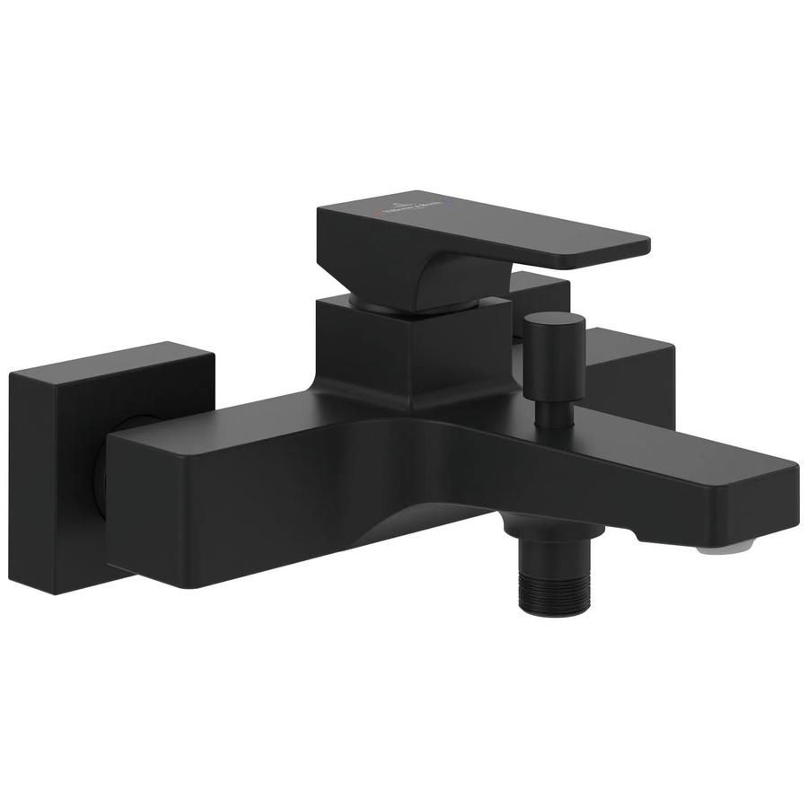 Villeroy & Boch Architectura Square Einhebel-Badewannenarmatur mit Umsteller, Wandmontage, Matt Black - Bild 2