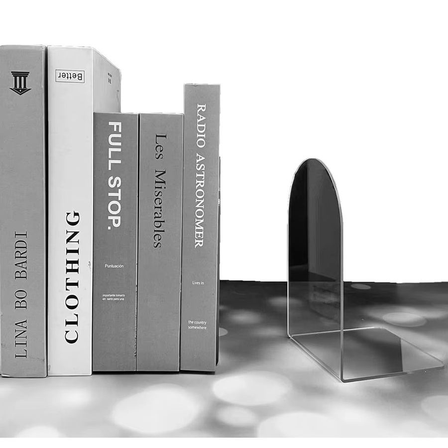 Transparente Buchstützen aus Acryl für Bücherregale und Desktop-Organizer, rutschfest - Bild 2