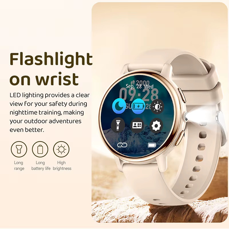 LIGE Smartwatch, Damen, Schwarz, Purple, Silikon, Bluetooth, Herzfrequenz - Bild 2