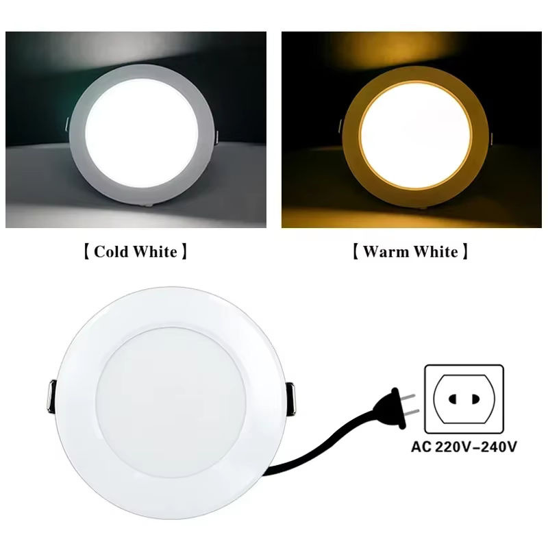 LARZI LED Einbaustrahler Rund aus Aluminium für Schlafzimmer und Küche in Weiß oder Silber - Bild 5