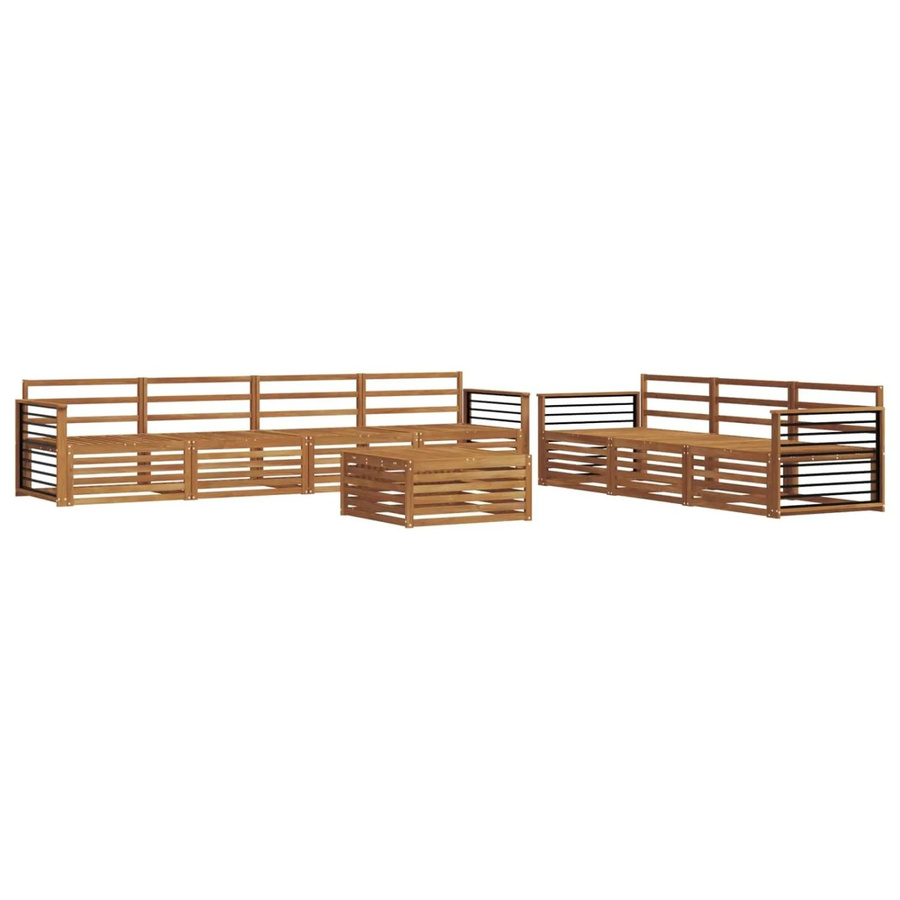vidaXL Outdoor-Sofagarnitur 8-teilig aus Akazienholz in Natur mit braunen Polstern - Bild 2