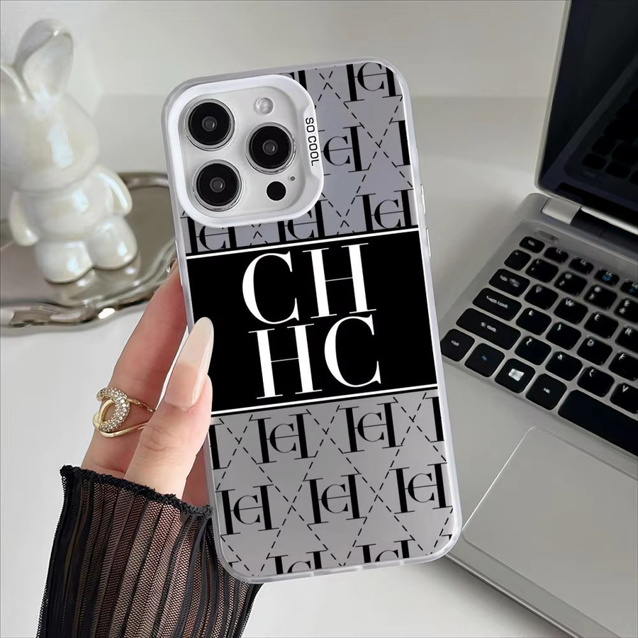 C-Carolinas Fashion H-Herreras Designer Handyhülle für iPhone 17 16 15 14 13 12 11 Pro Max in Matt Laser Aurora Multicolor und Schwarz - Bild 3