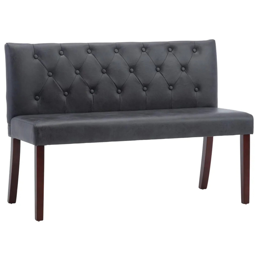 vidaXL Sitzbank im Retro-Stil mit Knopfmuster in Grau, Breite: 120 cm, Höhe: 49 cm, Tiefe: 52 cm - Bild 2