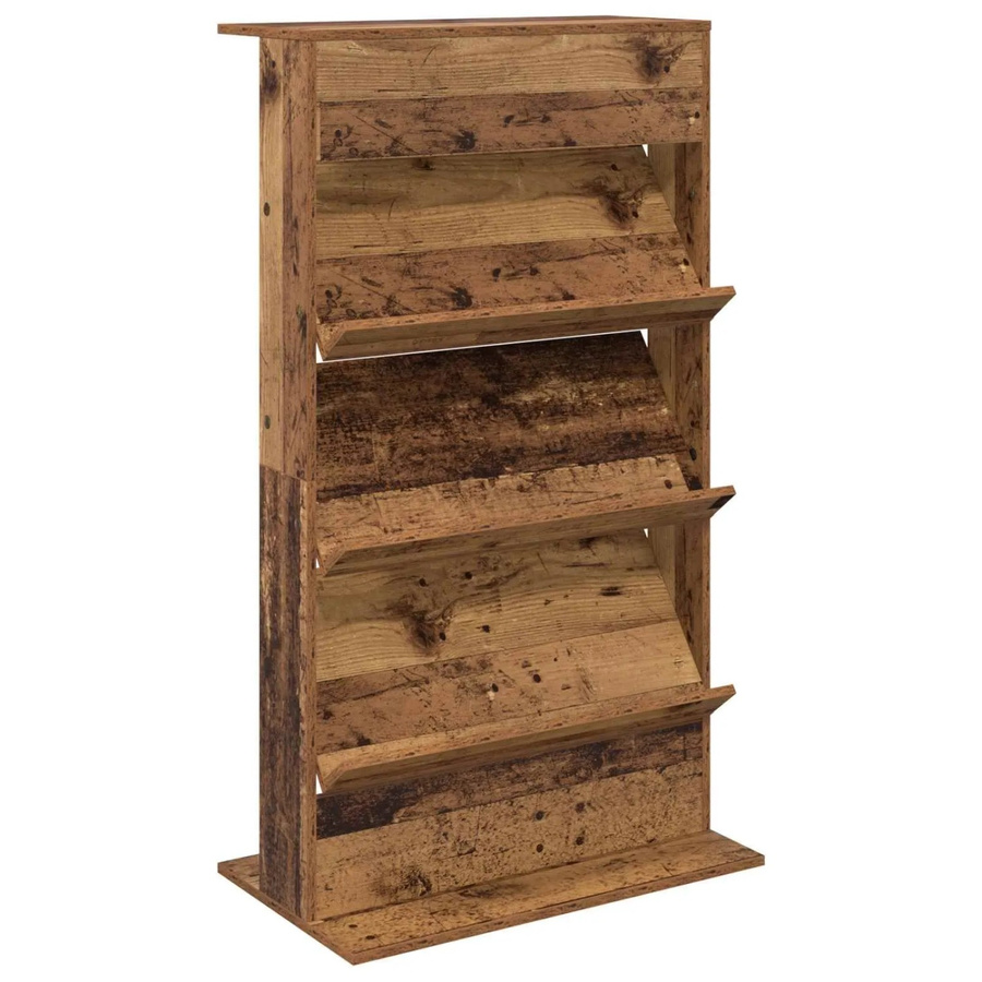 vidaXL Magazinregal aus Holzwerkstoff in Altholz-Optik, Farbe Braun, B/T/H: 70 x 41 x 126 cm - Bild 2