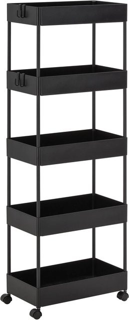 Bessagi Home Rollwagen Sandro Schwarz aus Metall und Kunststoff B/T/H: 40 x 25 x 116 cm - Bild 1
