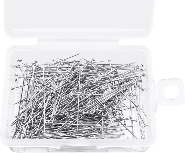 300 Stück Edelstahl-Nähnadeln in Silber mit feinem Satinkopf, gerade Quiltnadeln für DIY-Projekte, Länge: 3,5 cm - Bild 1