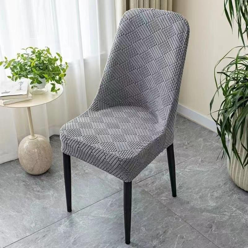 Yiran Furniture Elastischer Esszimmerstuhlbezug aus Jacquard-Samt in Grau, Universal Sitzbezug für Hocker, Breite: 40 cm - Bild 1