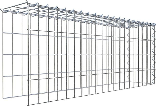 Gabiona Anbaukorb Typ 4 aus Stahl in Silbergrau, B/T/H: 40 x 20 x 100 cm - Bild 1
