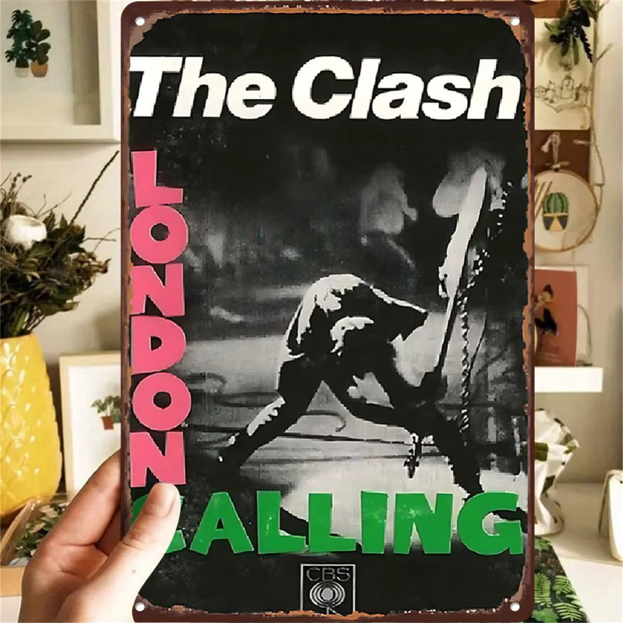 CIFBUY Vintage Metallblechschild The Clash London Calling Retro Punk-Rock Wandkunst, B/H: 20,3 x 30,5 cm, Mehrfarbig - Bild 5