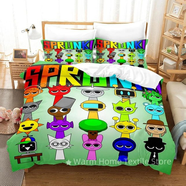 JMG Household Supplies Sprunki Incredibox Bettwäscheset mit 3D-Druck, Mehrfarbig, B/H: 140 x 210 cm - Bild 1